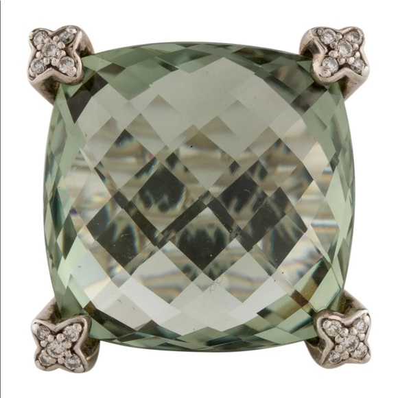David Yurman Cushion Point Prasiolite Ring - Picture 6 of 16
